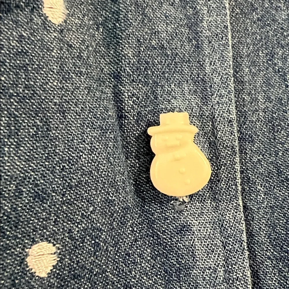 Tantrums‎ - denim button down shirt with Snowman Design, xxl